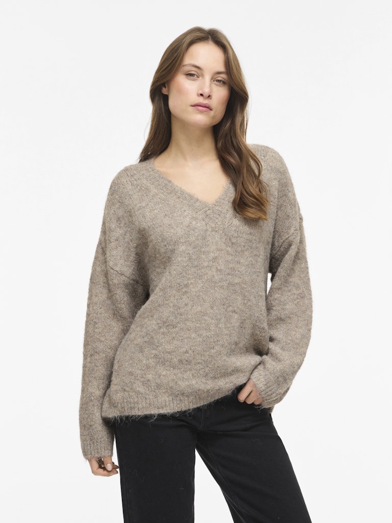 VIMARLEY L/S KNIT PULLOVER - Natural Melange