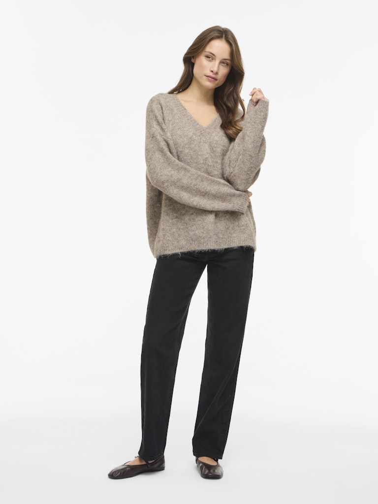 VIMARLEY L/S KNIT PULLOVER - Natural Melange