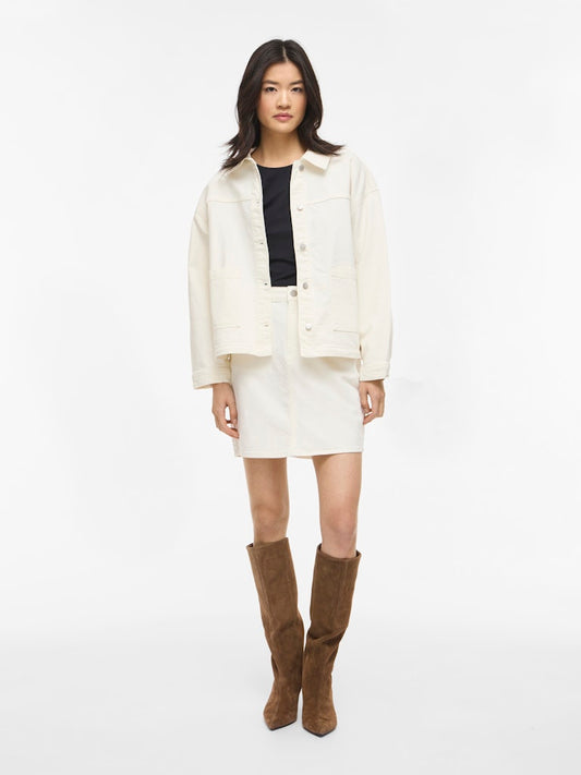 VIJAF L/S DENIM JACKET - Cloud Dancer
