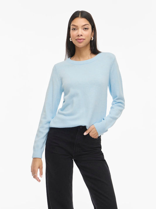 VIRIL O-NECK L/S  KNIT TOP - Nantucket Breeze