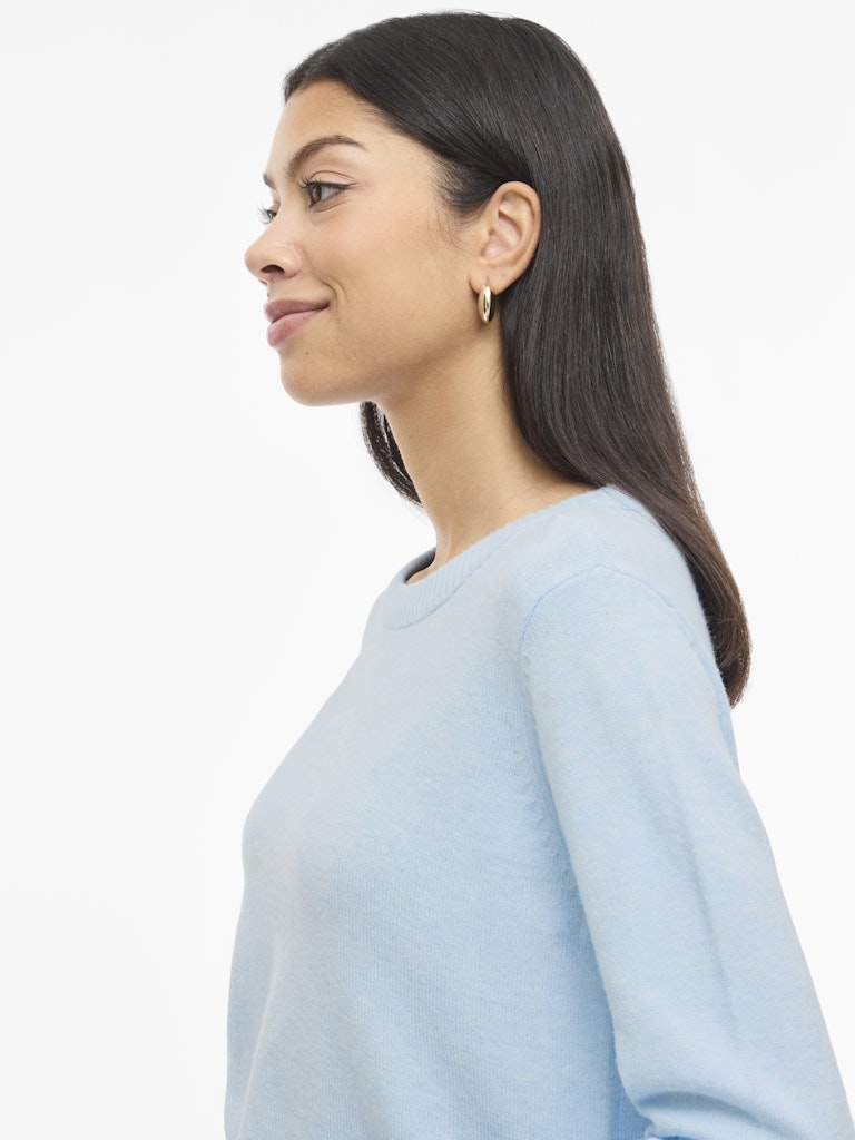 VIRIL O-NECK L/S  KNIT TOP - Nantucket Breeze