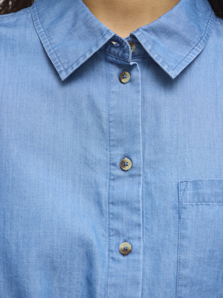 VINORI S/S SHIRT DRESS - Medium Blue Denim