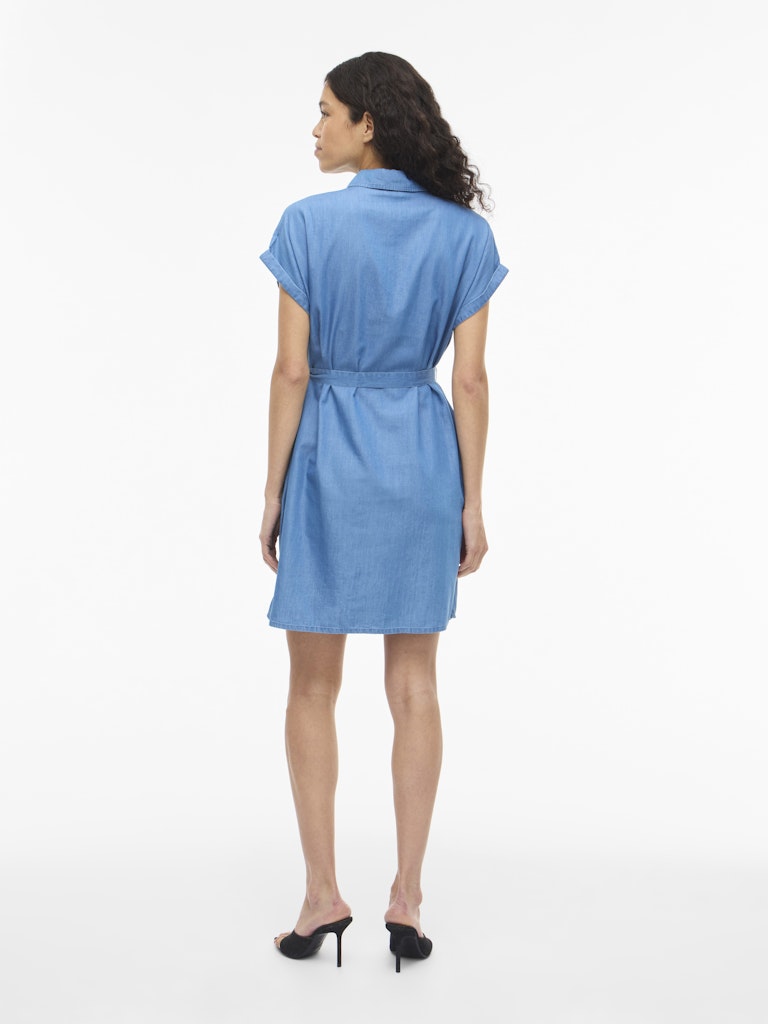 VINORI S/S SHIRT DRESS - Medium Blue Denim