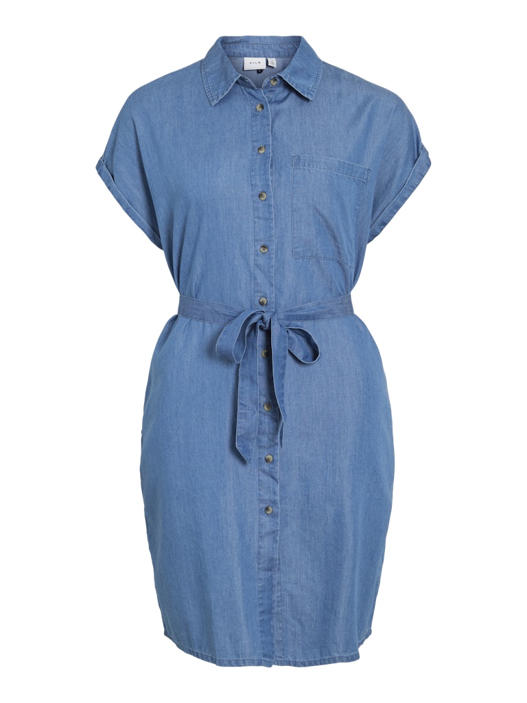 VINORI S/S SHIRT DRESS - Medium Blue Denim