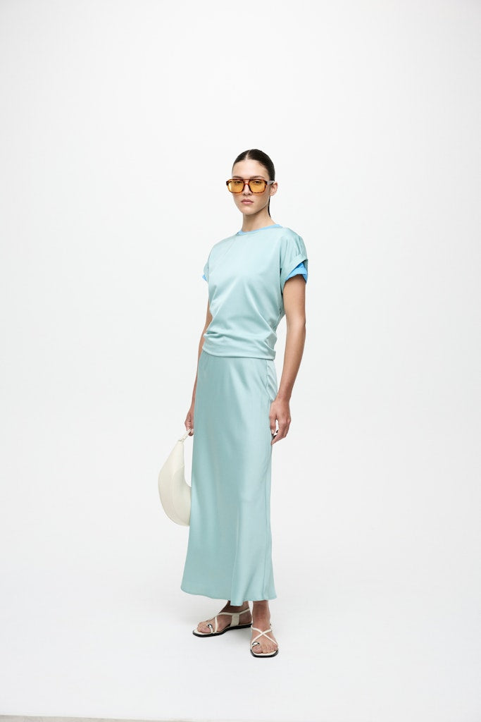 VIELLETTE HW MIDI SKIRT - Blue Surf