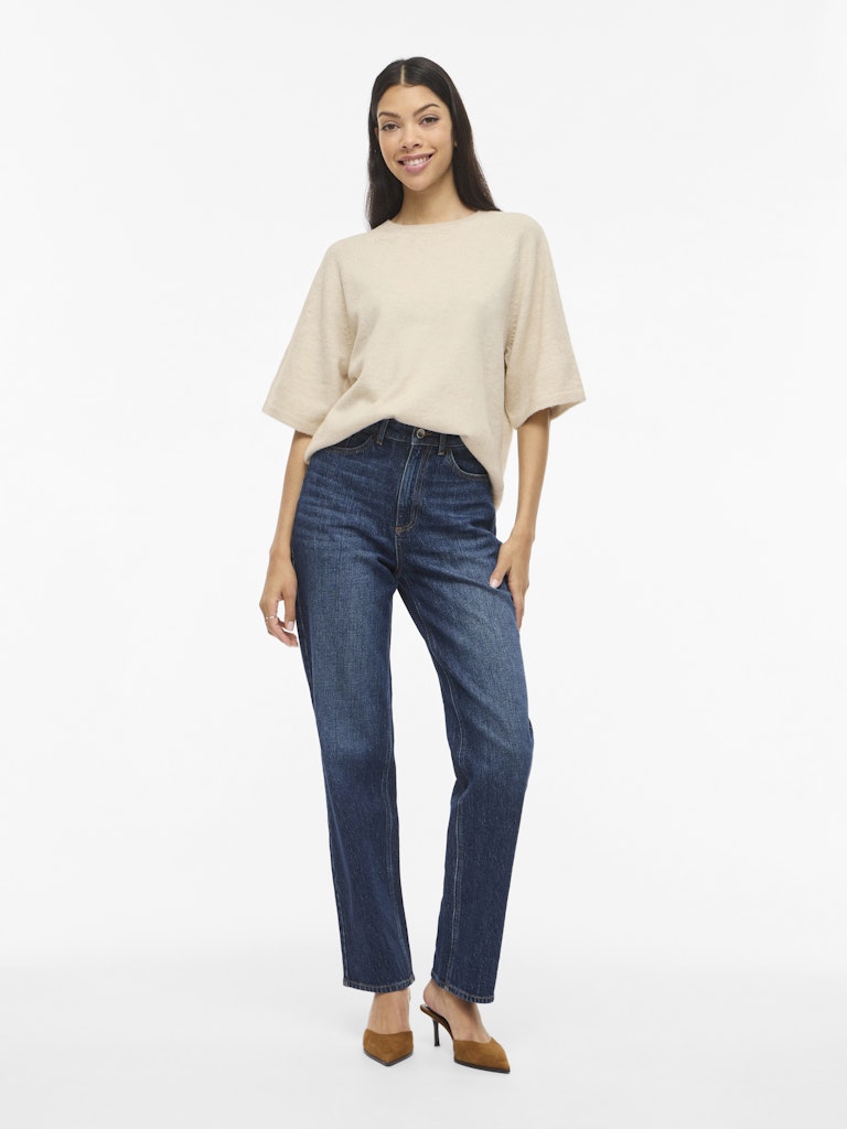 VILIGA 2/4 O-NECK KNIT TOP - Birch