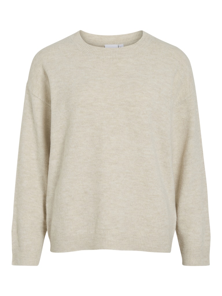 VILIGA L/S O-NECK KNIT TOP - Birch Melange