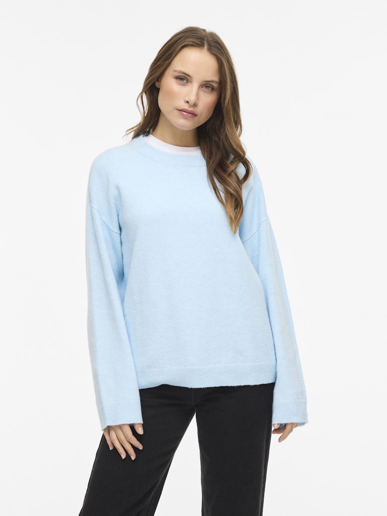 VILIGA L/S O-NECK KNIT TOP - Nantucket Breeze Melange