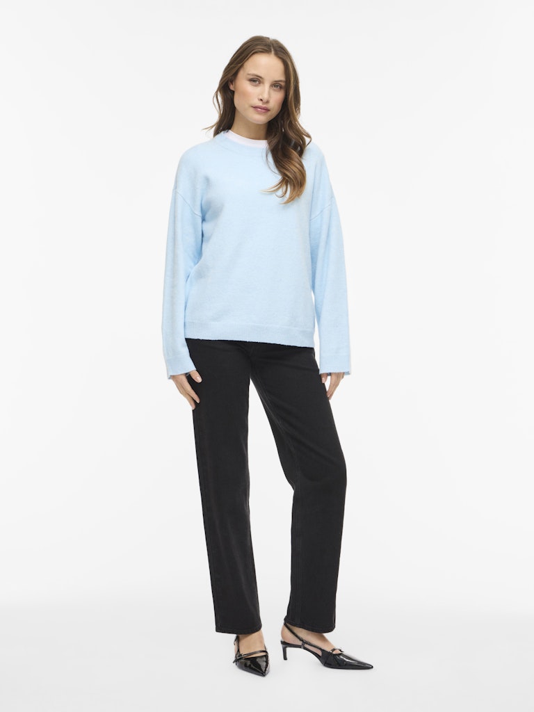 VILIGA L/S O-NECK KNIT TOP - Nantucket Breeze Melange