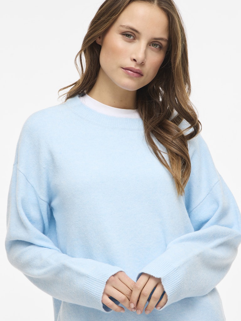 VILIGA L/S O-NECK KNIT TOP - Nantucket Breeze Melange