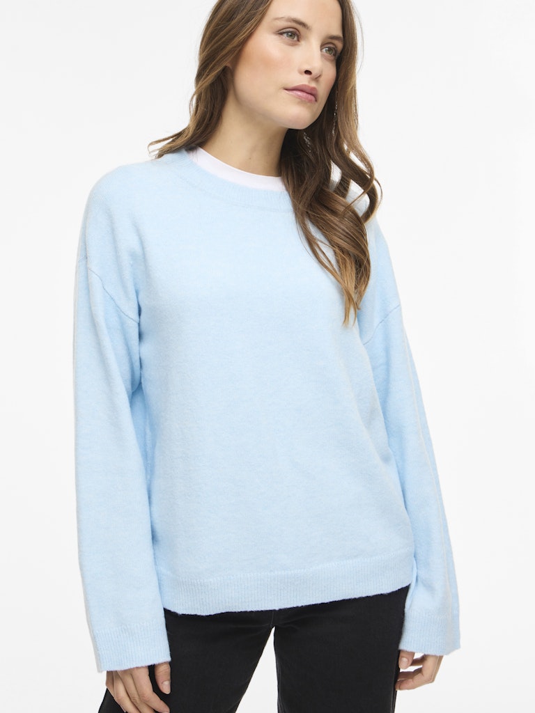 VILIGA L/S O-NECK KNIT TOP - Nantucket Breeze Melange