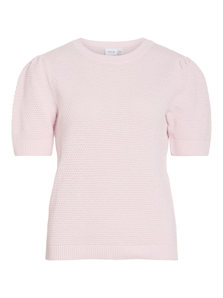 VIDALO O-NECK S/S KNIT TOP - Cherry Blossom