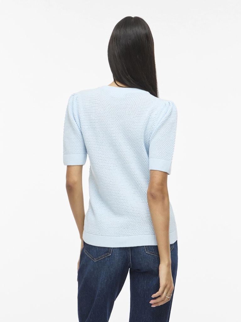 VIDALO O-NECK S/S KNIT TOP - Nantucket Breeze