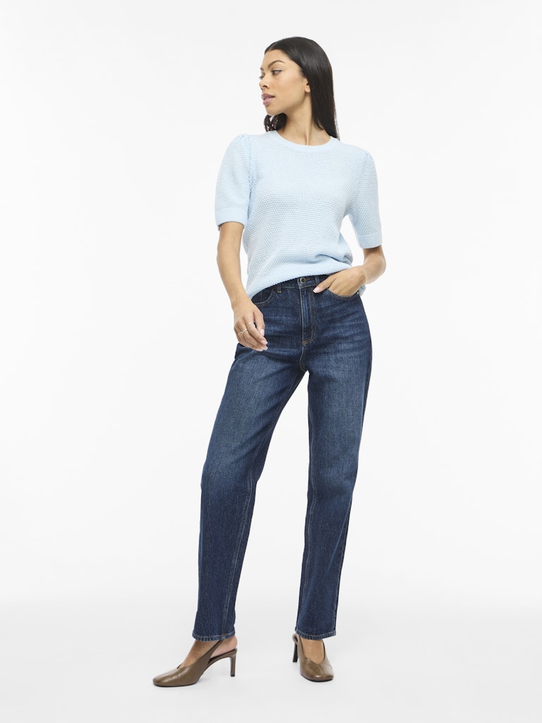 VIDALO O-NECK S/S KNIT TOP - Nantucket Breeze
