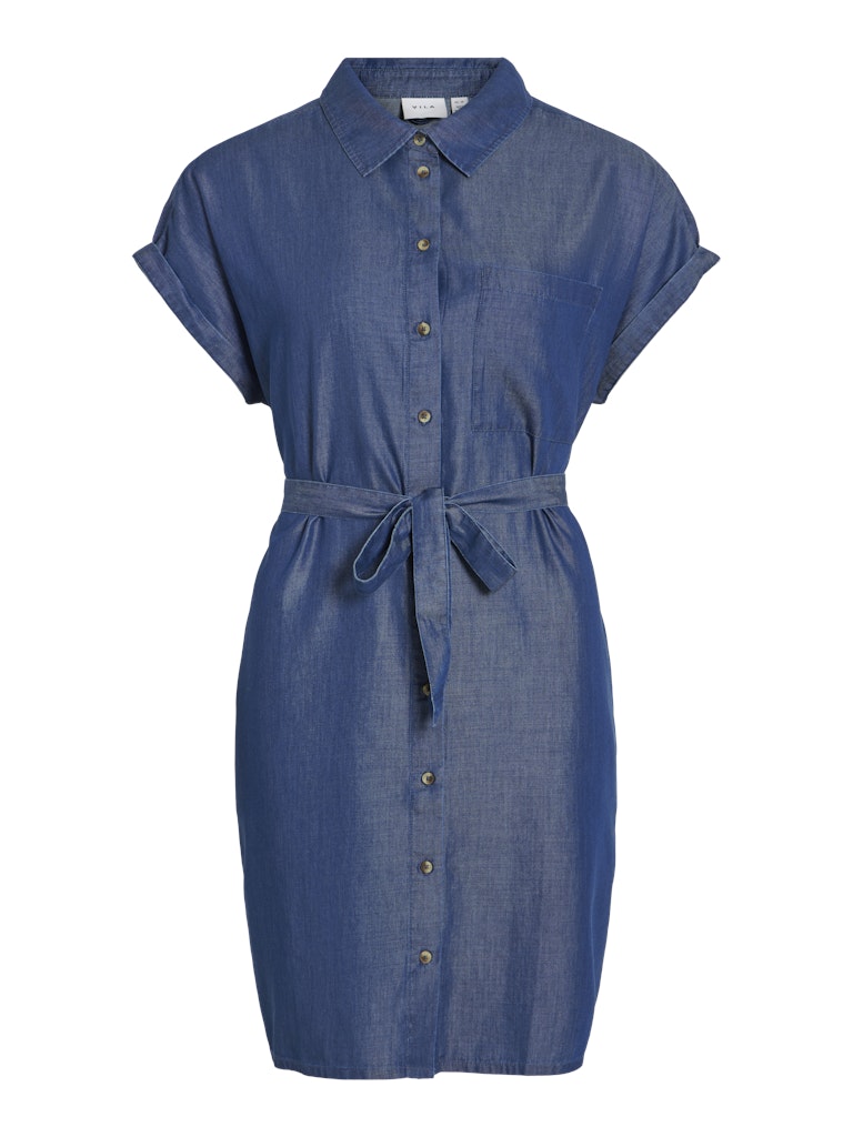 VINORI S/S SHIRT DRESS - Dark Blue Denim
