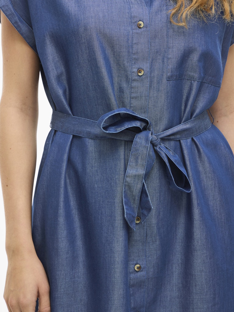 VINORI S/S SHIRT DRESS - Dark Blue Denim