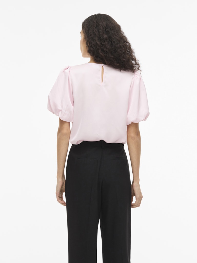 VIELLETTE 2/4 SATIN PUFF TOP - Cherry Blossom
