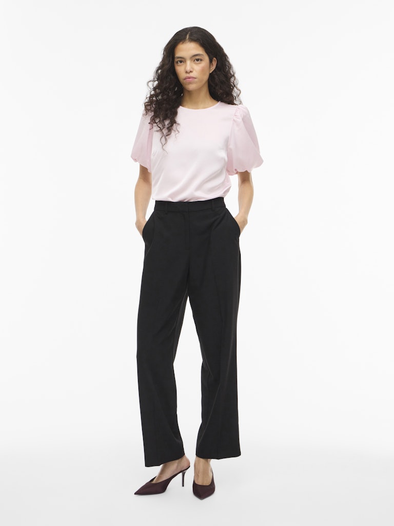 VIELLETTE 2/4 SATIN PUFF TOP - Cherry Blossom