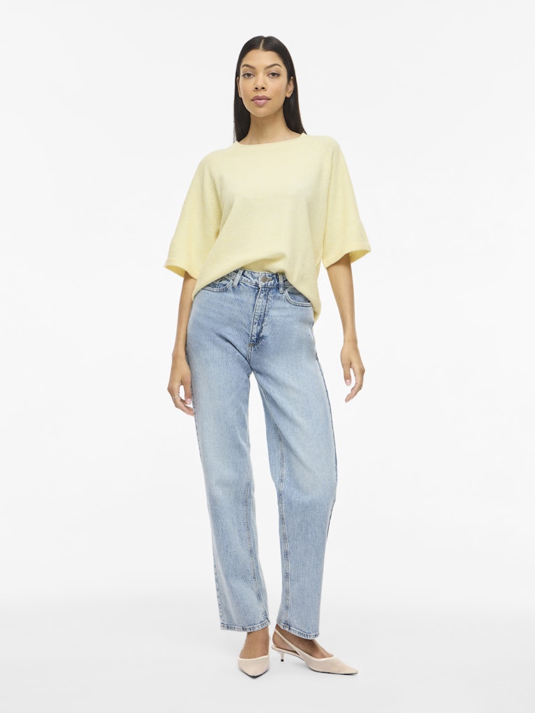 VILIGA 2/4 O-NECK KNIT TOP - Pastel Yellow