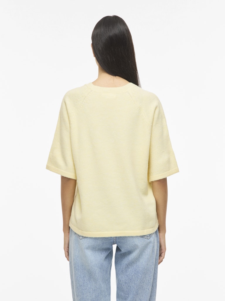 VILIGA 2/4 O-NECK KNIT TOP - Pastel Yellow