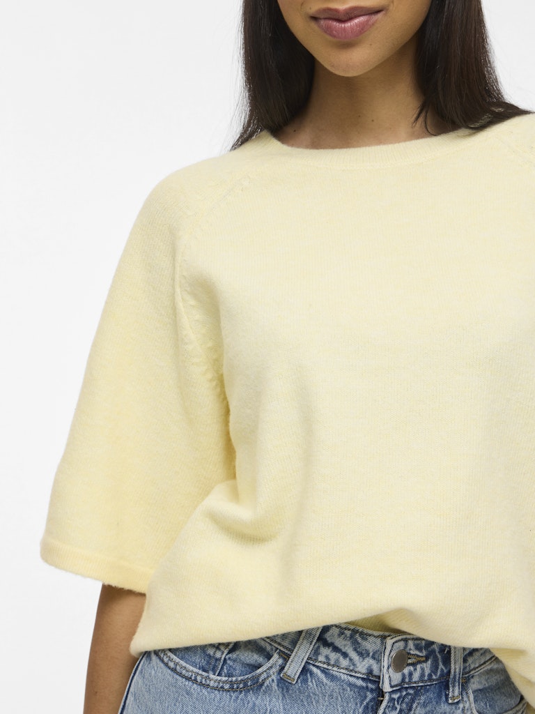 VILIGA 2/4 O-NECK KNIT TOP - Pastel Yellow