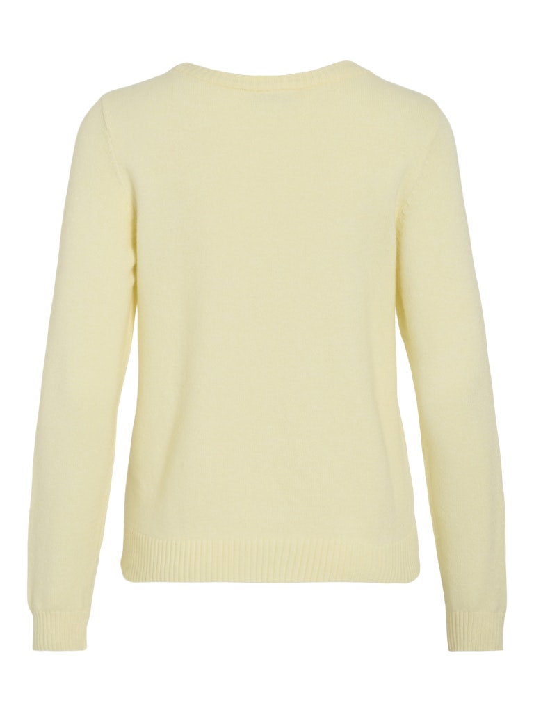 VIRIL O-NECK L/S  KNIT TOP - Pastel Yellow