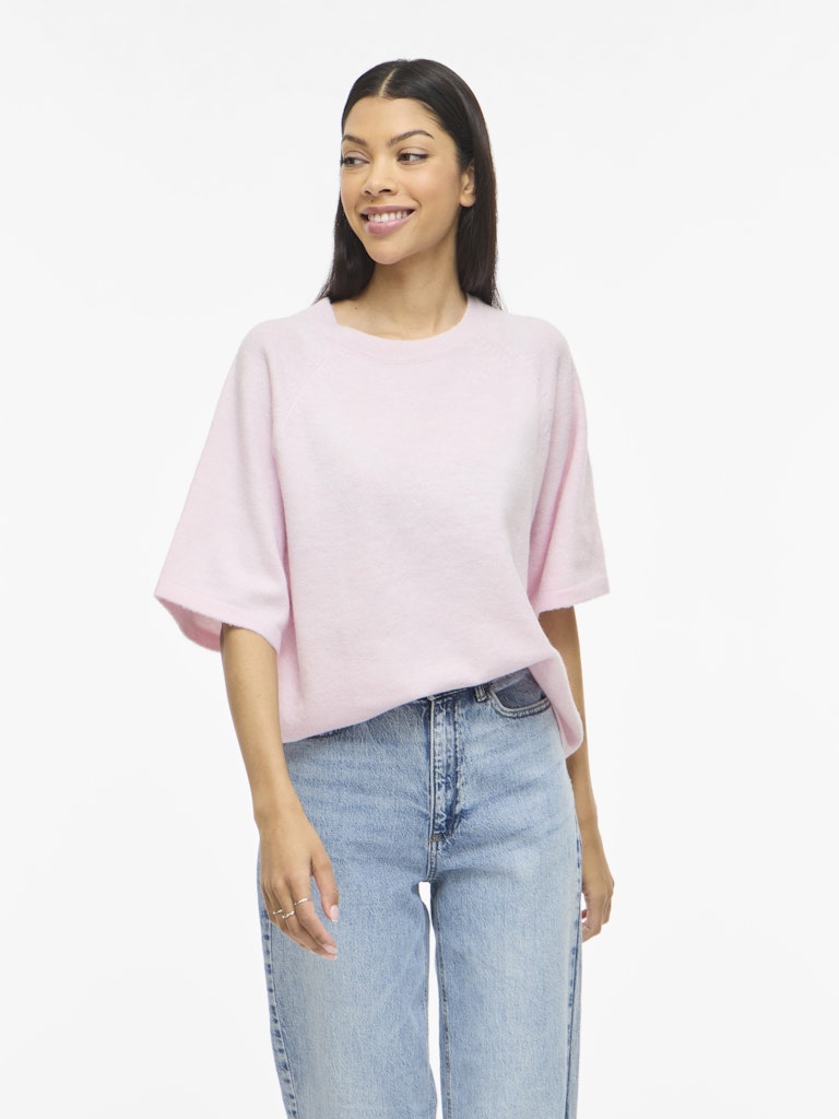 VILIGA 2/4 O-NECK KNIT TOP - Cherry Blossom