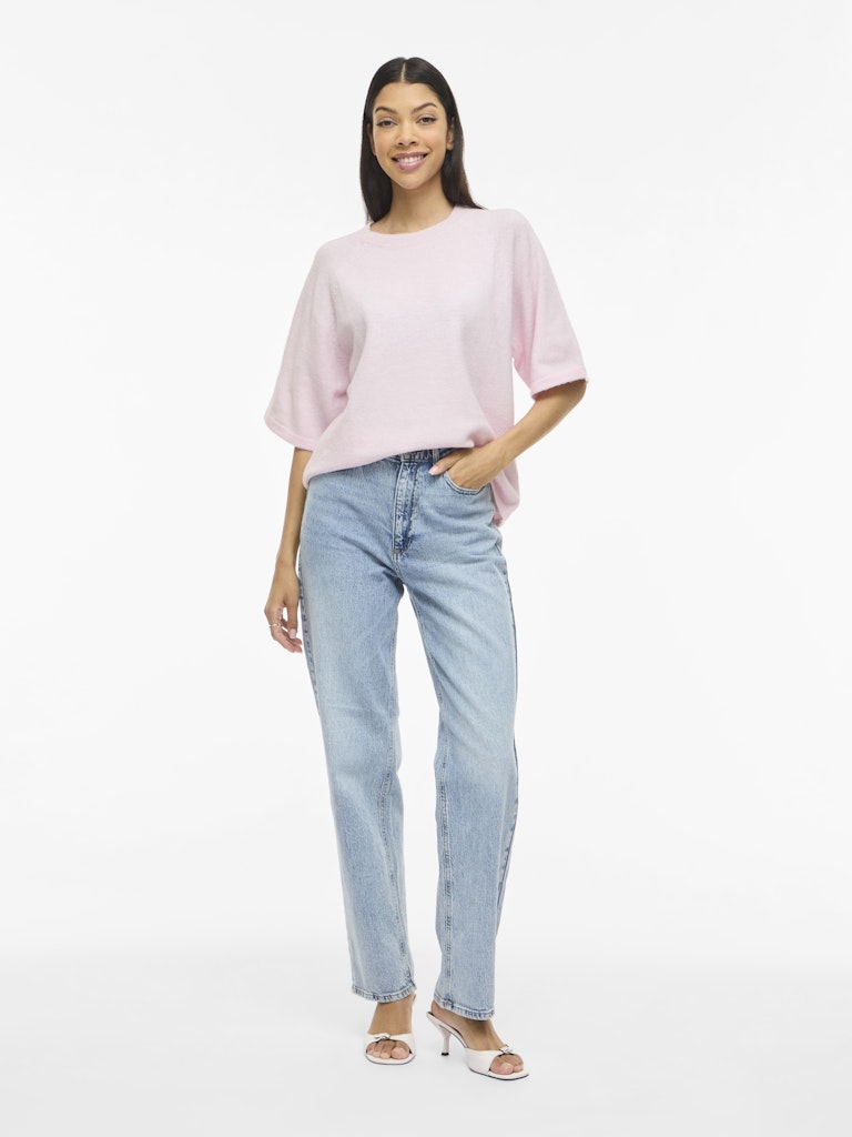 VILIGA 2/4 O-NECK KNIT TOP - Cherry Blossom