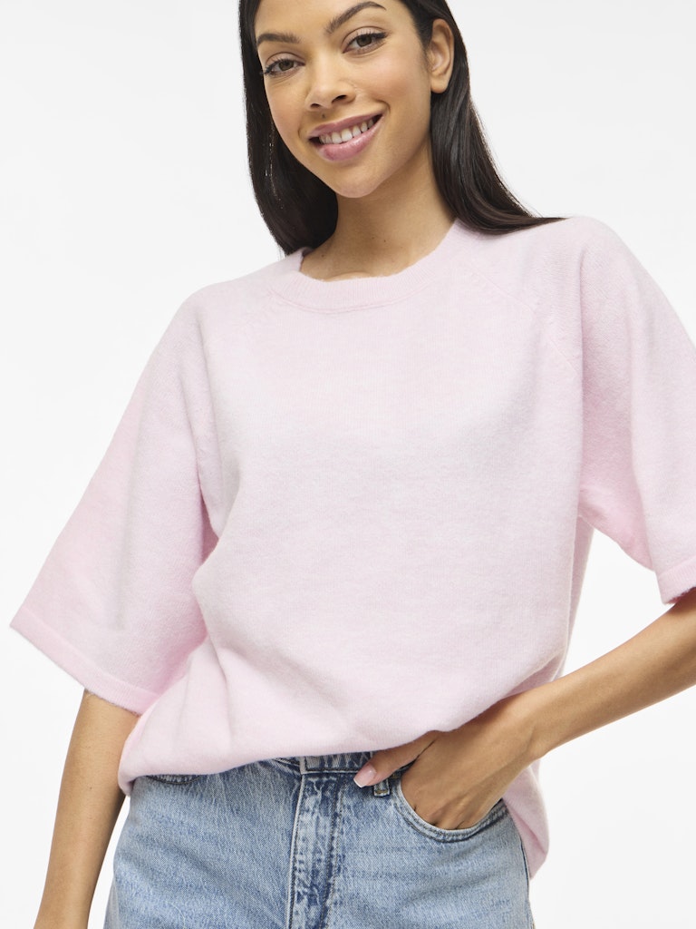 VILIGA 2/4 O-NECK KNIT TOP - Cherry Blossom