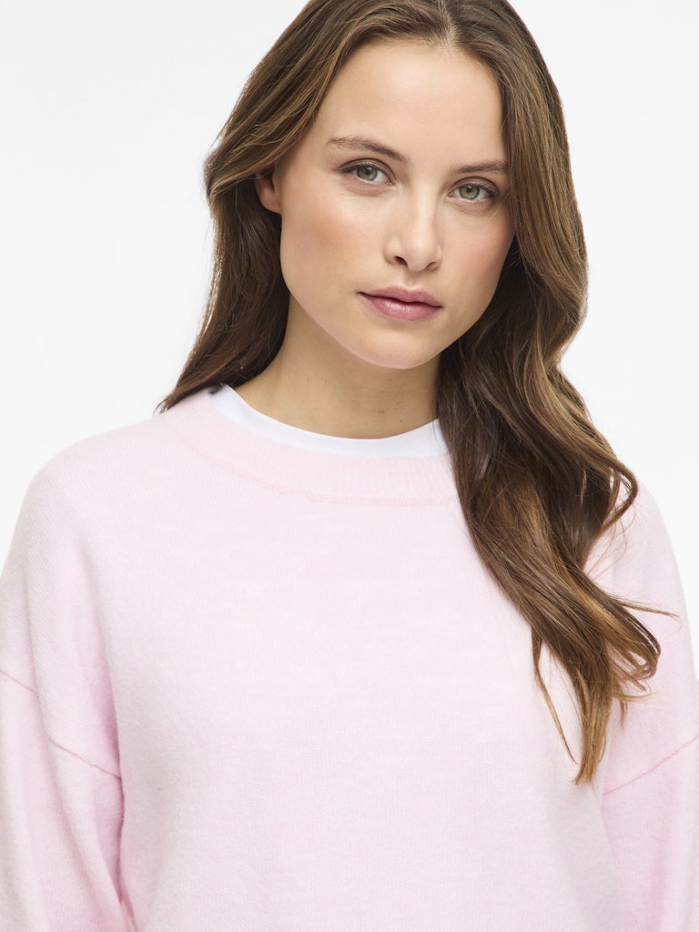 VILIGA L/S O-NECK KNIT TOP - Cherry Blossom Melange
