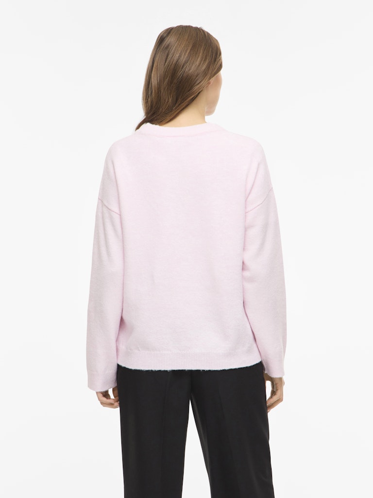 VILIGA L/S O-NECK KNIT TOP - Cherry Blossom Melange