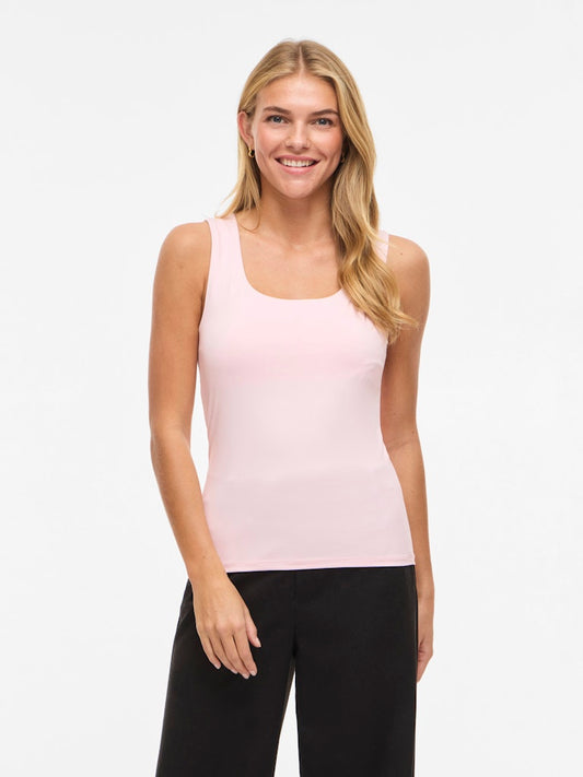 VIKENZA U-NECK S/L TANK TOP - Cherry Blossom