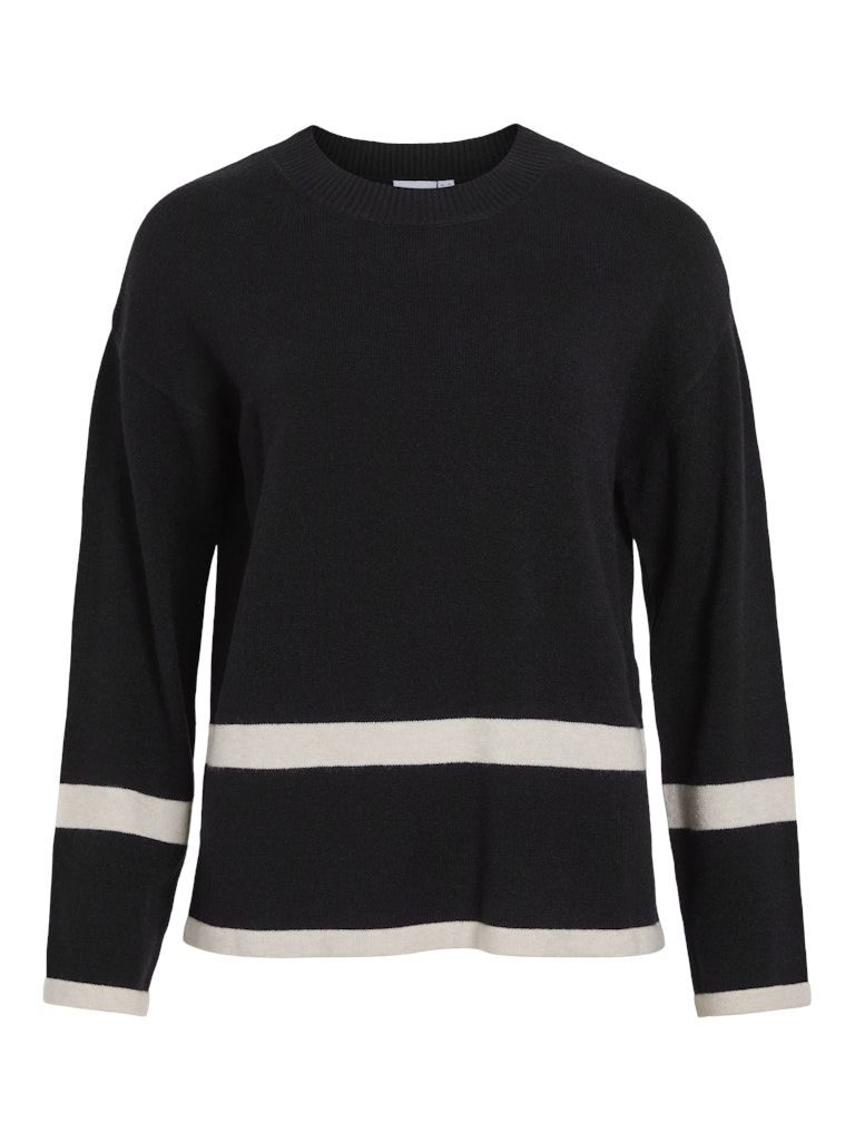 VIRIL O-NECK OVERSIZE L/S KNIT TOP - Black