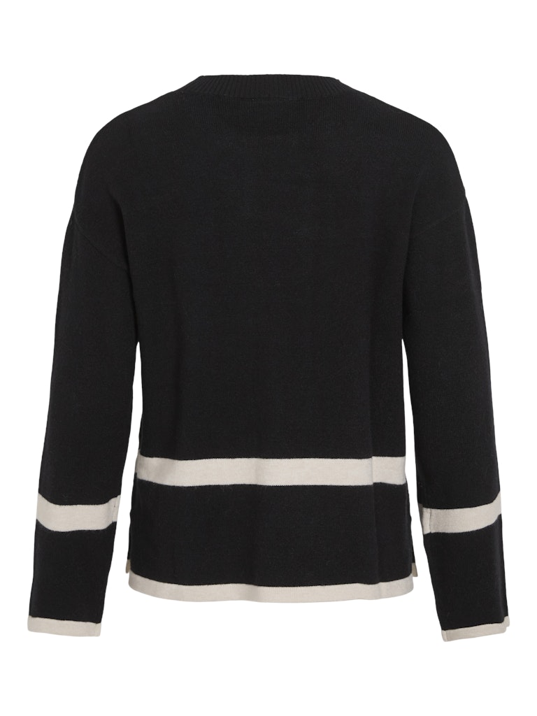 VIRIL O-NECK OVERSIZE L/S KNIT TOP - Black