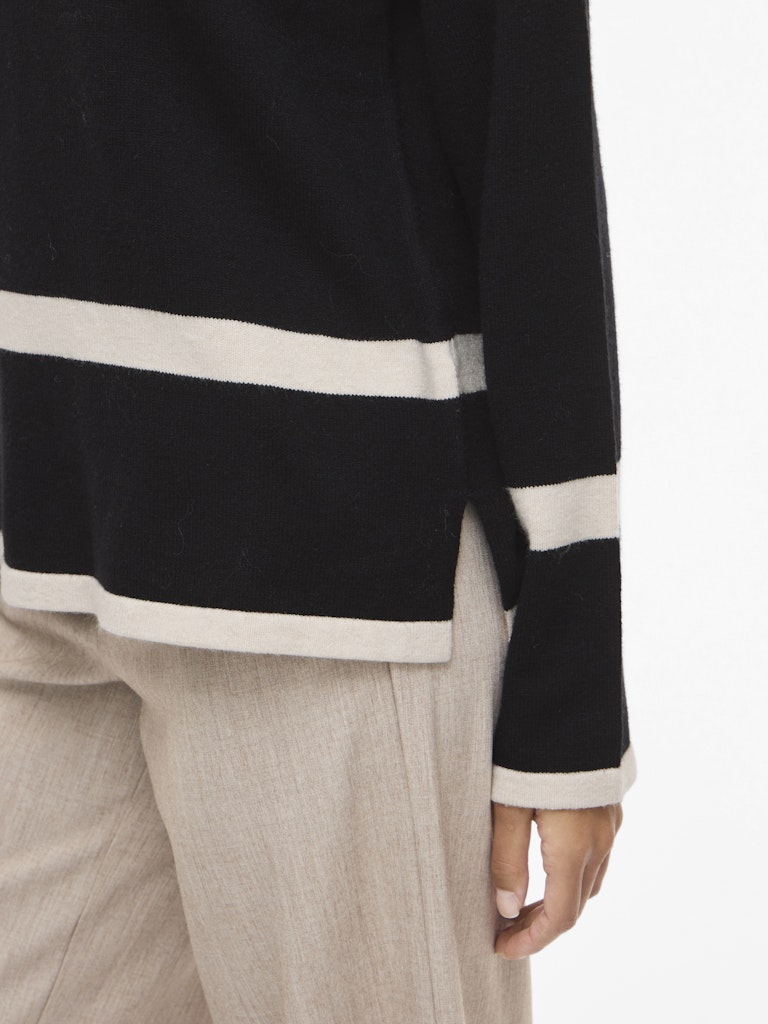 VIRIL O-NECK OVERSIZE L/S KNIT TOP - Black