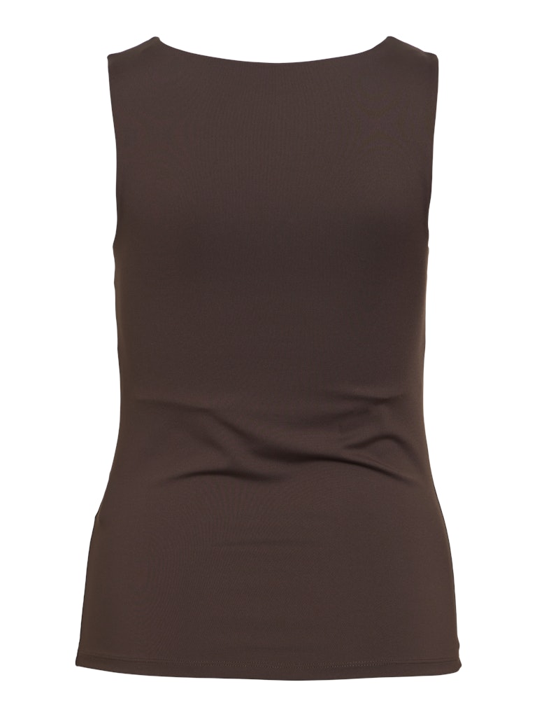 VIKENZA U-NECK S/L TANK TOP - Coffee Bean
