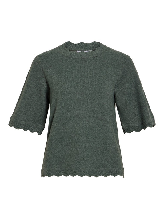 VINIKOLINA O-NECK 2/4 KNIT TOP - Balsam Green