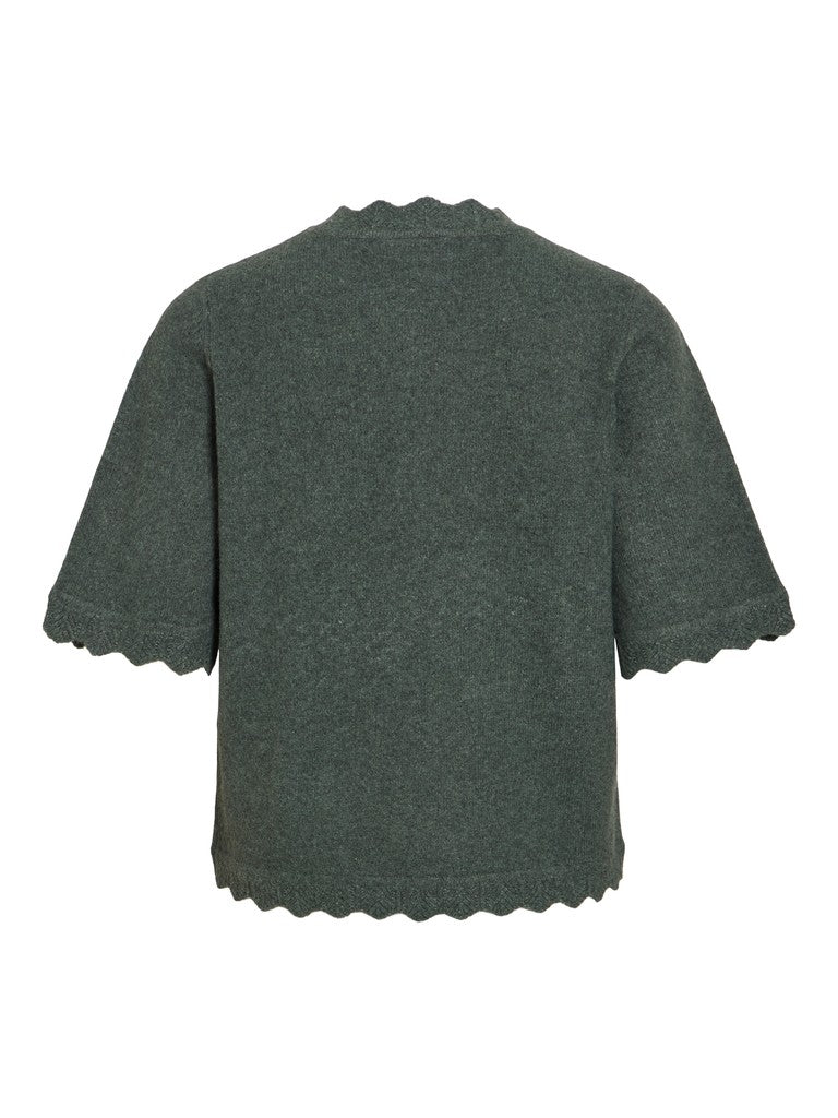 VINIKOLINA O-NECK 2/4 KNIT TOP - Balsam Green