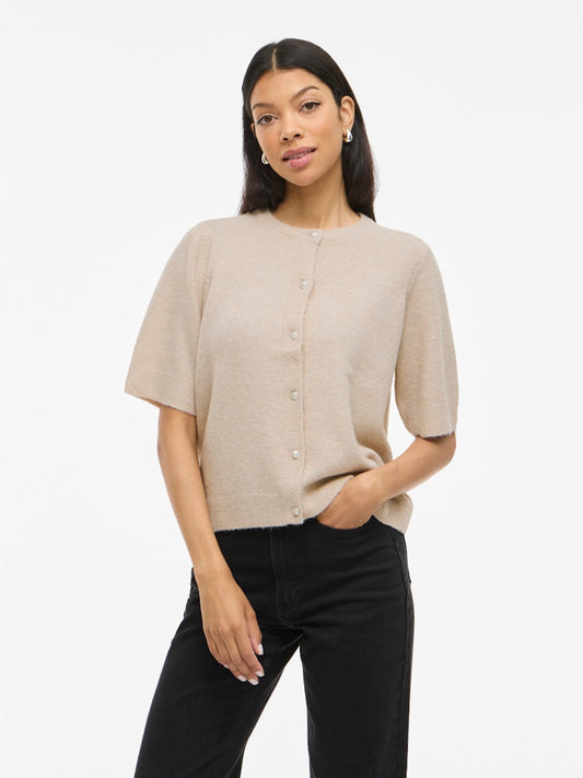 VISEBORA 2/4 KNIT CARDIGAN - Feather Gray