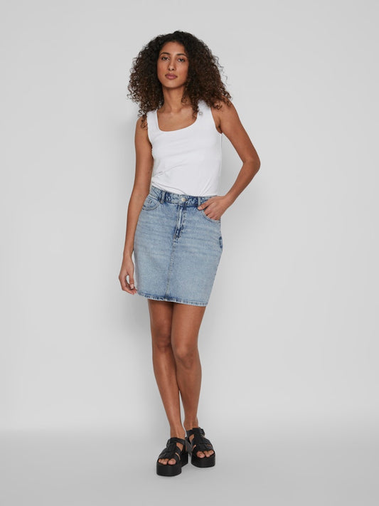VIKAJA JAF DENIM SKIRT - Light Blue Denim