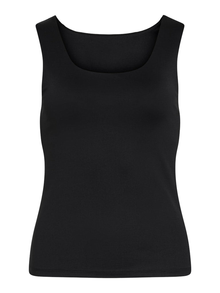 VIKENZA U-NECK S/L TANK TOP - Black