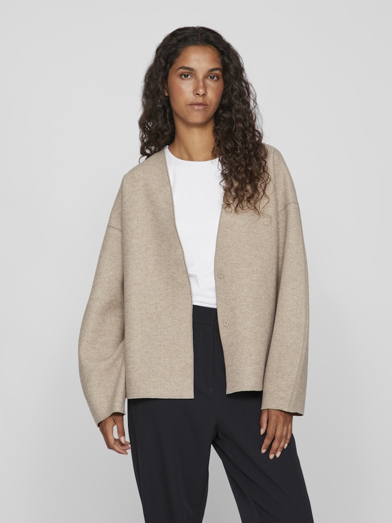 VIJUICE LOOSE L/S JACKET - Natural Melange