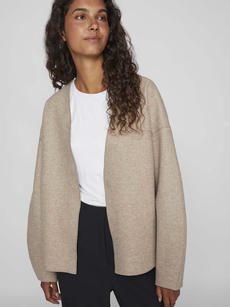 VIJUICE LOOSE L/S JACKET - Natural Melange
