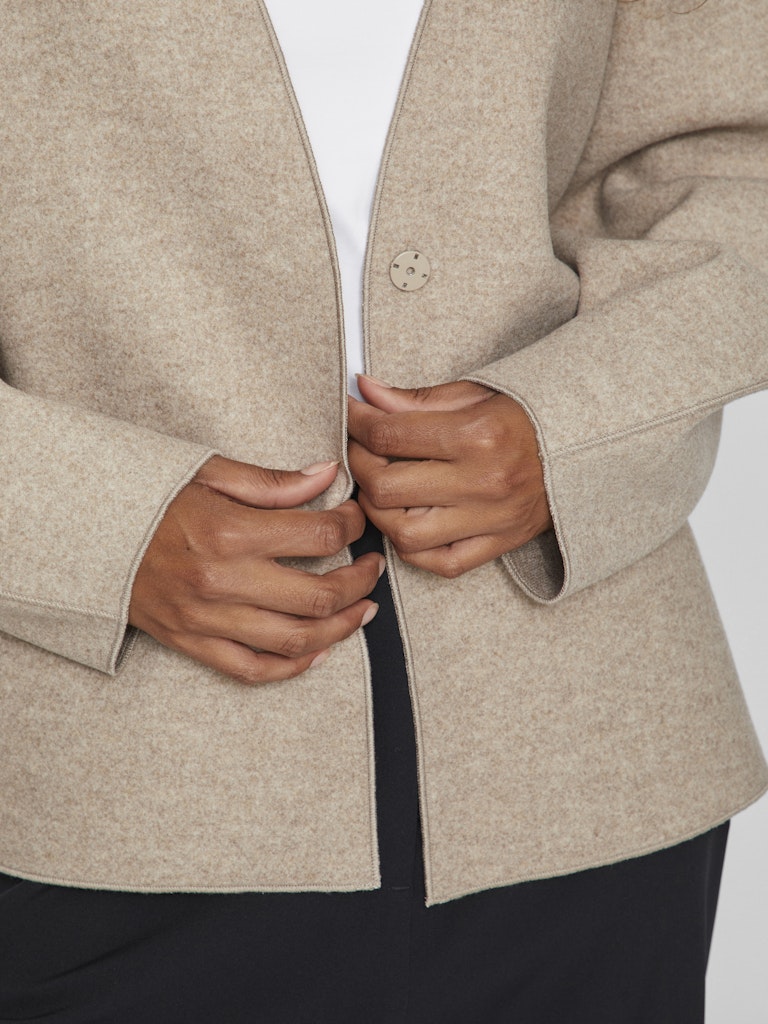 VIJUICE LOOSE L/S JACKET - Natural Melange
