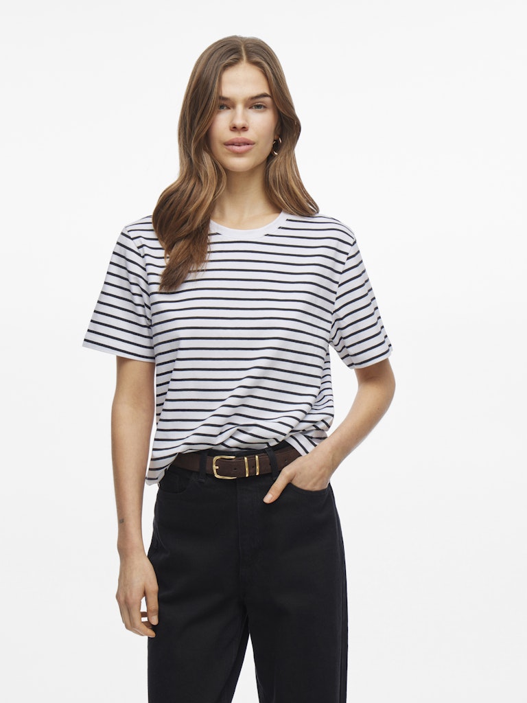 VINORA S/S YD T-SHIRT - Black/Bright White