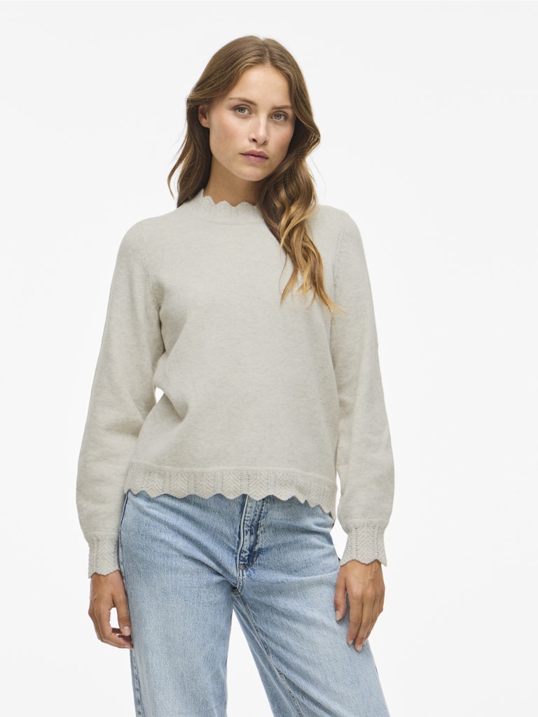 VINIKOLINA O-NECK L/S KNIT TOP - Falcon