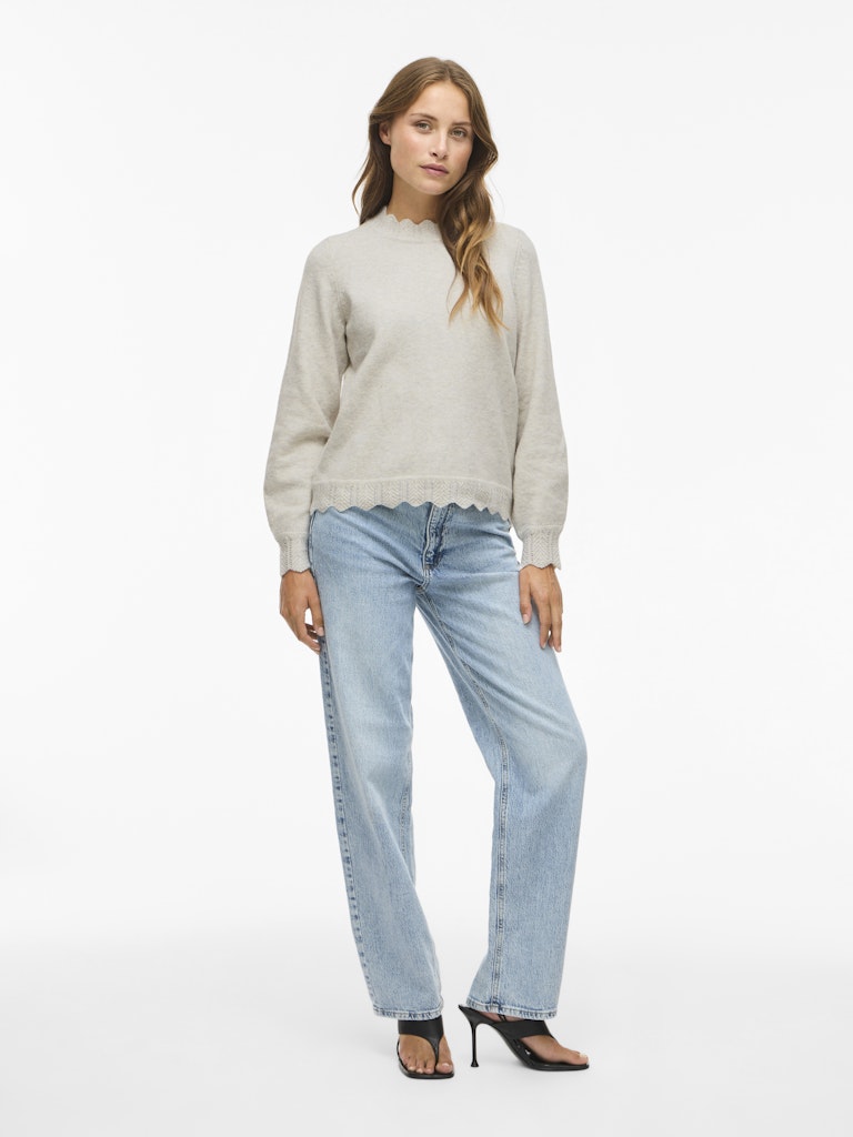 VINIKOLINA O-NECK L/S KNIT TOP - Falcon
