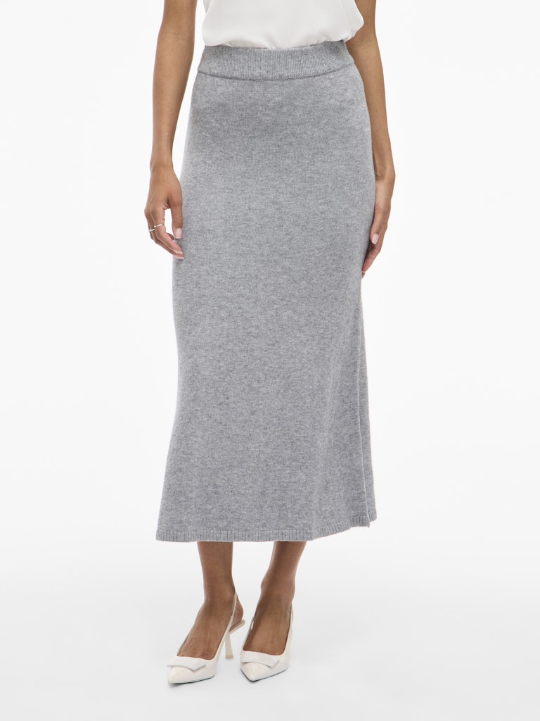 VIRIL ANKLE KNIT SKIRT - Medium Grey Melange