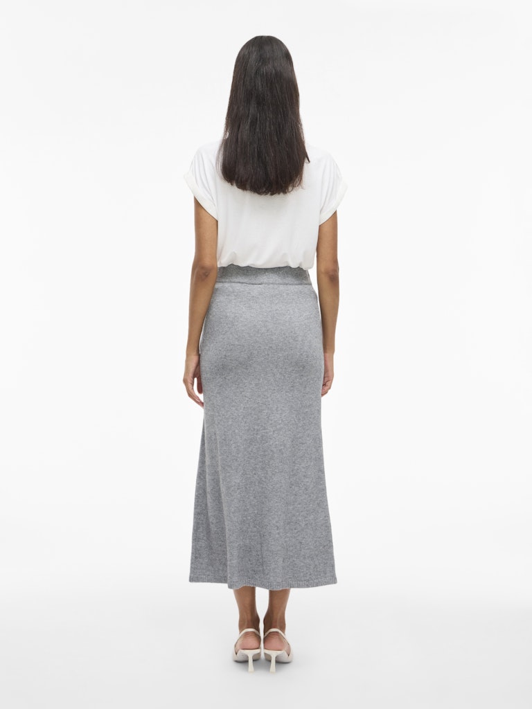 VIRIL ANKLE KNIT SKIRT - Medium Grey Melange