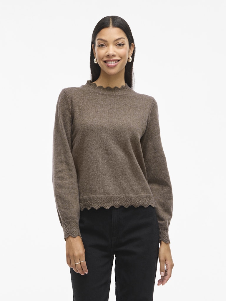 VINIKOLINA O-NECK L/S KNIT TOP - Falcon